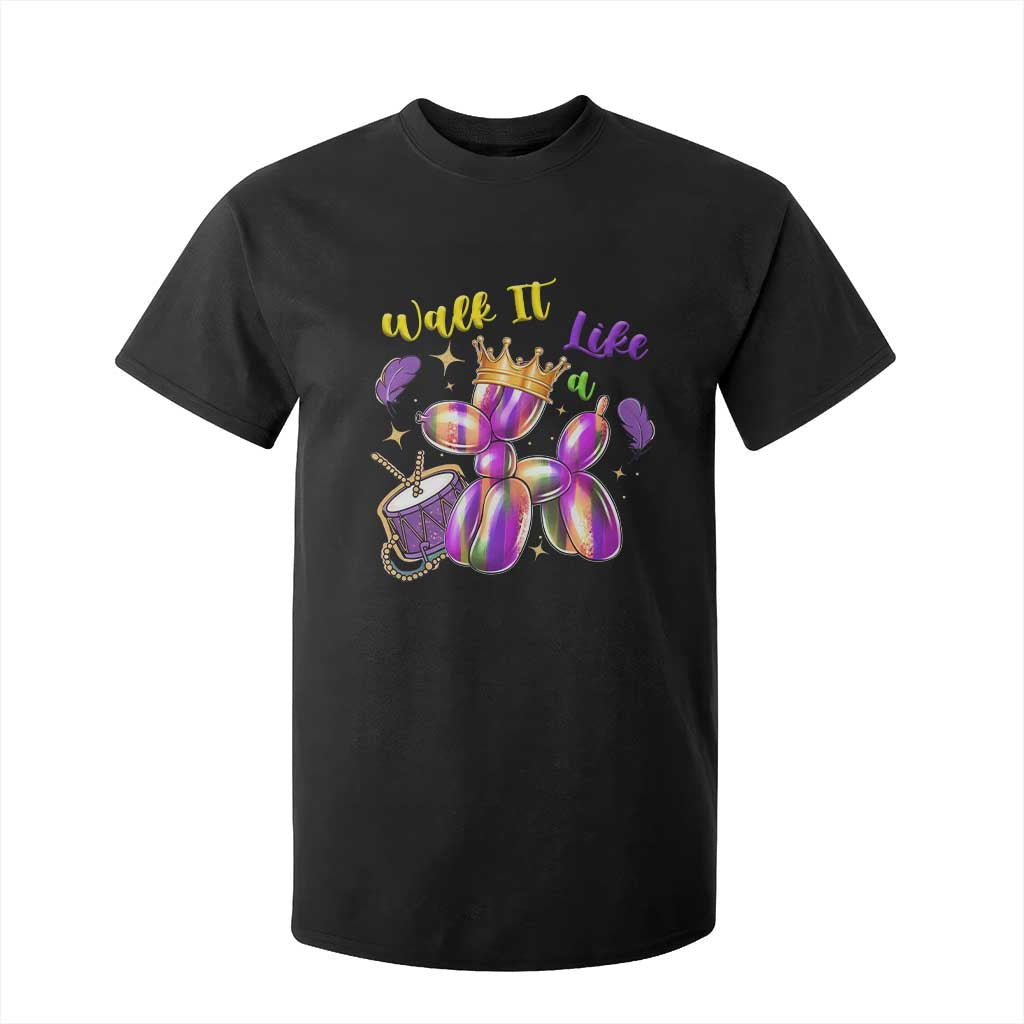 Funny Mardi Gras T Shirt For Kid Walk It Like A Dog Balloon New Orleans TS11 Black Print Your Wear