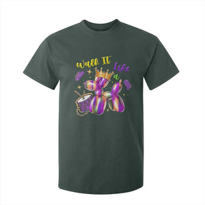 Funny Mardi Gras T Shirt For Kid Walk It Like A Dog Balloon New Orleans TS11 Dark Forest Green Print Your Wear