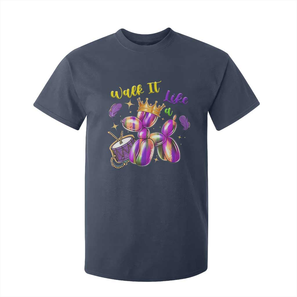 Funny Mardi Gras T Shirt For Kid Walk It Like A Dog Balloon New Orleans TS11 Navy Print Your Wear