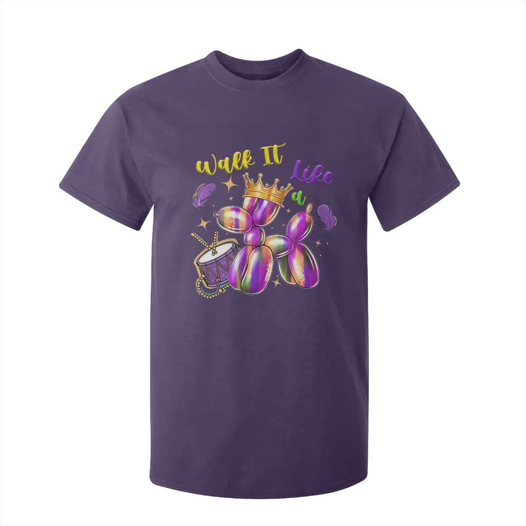 Funny Mardi Gras T Shirt For Kid Walk It Like A Dog Balloon New Orleans TS11 Purple Print Your Wear