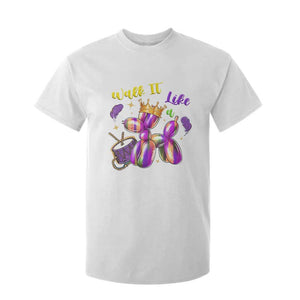 Funny Mardi Gras T Shirt For Kid Walk It Like A Dog Balloon New Orleans TS11 White Print Your Wear