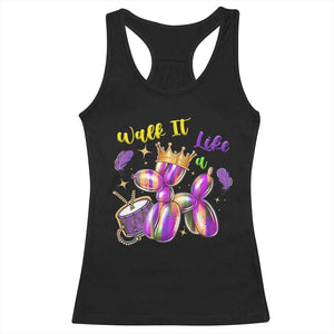Funny Mardi Gras Racerback Tank Top Walk It Like A Dog Balloon New Orleans TS11 Black Print Your Wear