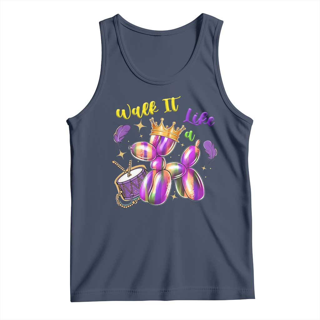 Funny Mardi Gras Tank Top Walk It Like A Dog Balloon New Orleans TS11 Navy Print Your Wear