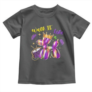 Funny Mardi Gras Toddler T Shirt Walk It Like A Dog Balloon New Orleans TS11 Dark Heather Print Your Wear