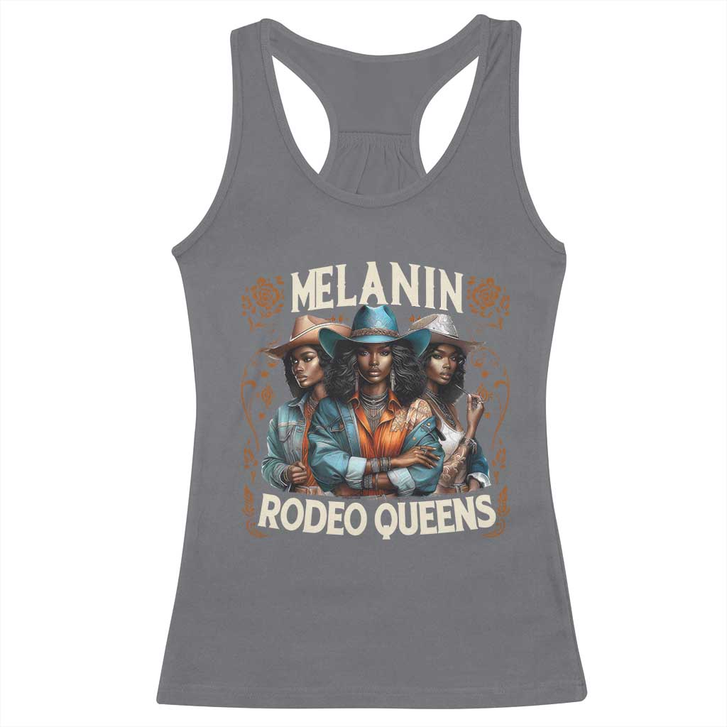 Melanin Rodeo Queen Racerback Tank Top African American Melanin Black Cowgirl Swag TS11 Charcoal Print Your Wear