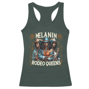 Melanin Rodeo Queen Racerback Tank Top African American Melanin Black Cowgirl Swag TS11 Dark Forest Green Print Your Wear