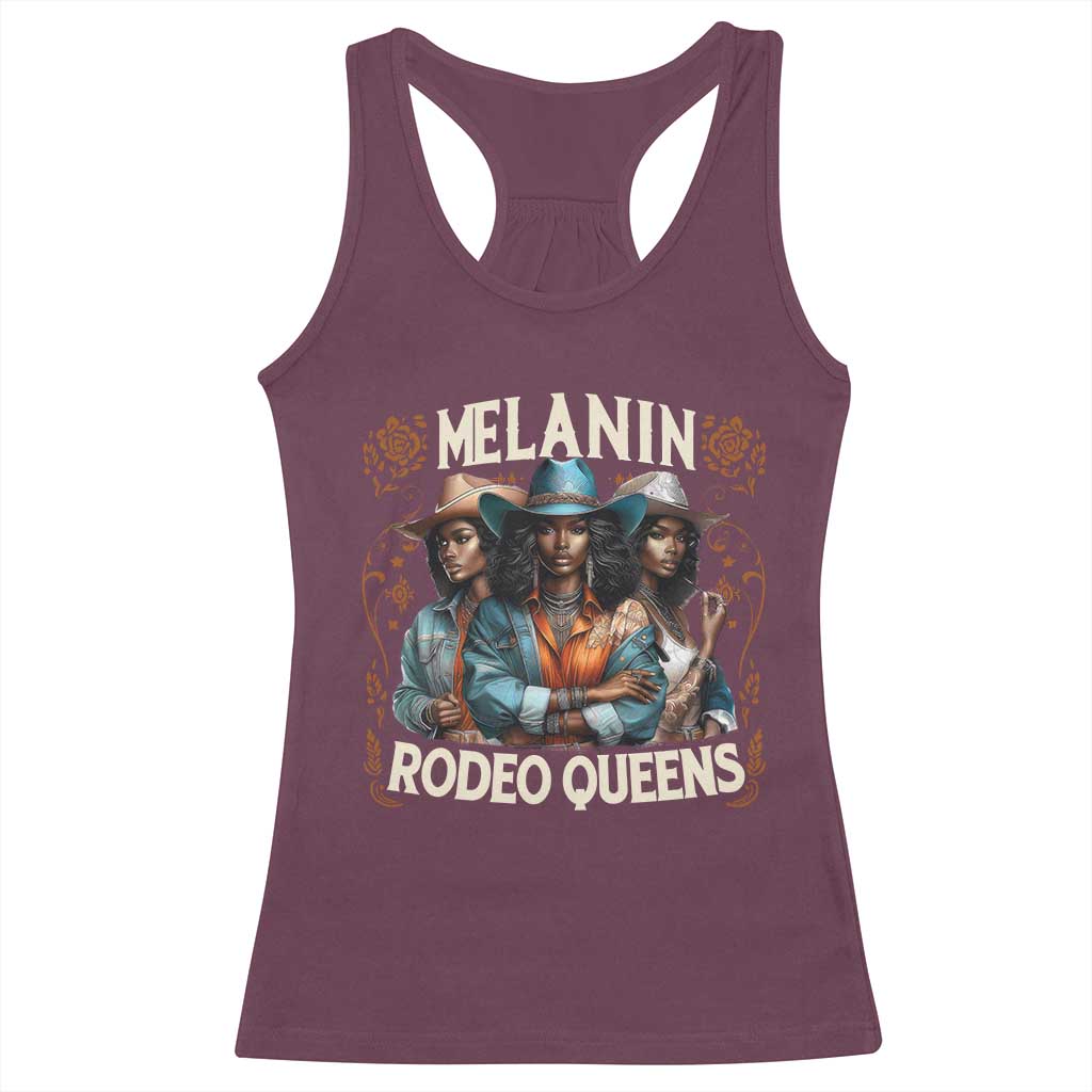 Melanin Rodeo Queen Racerback Tank Top African American Melanin Black Cowgirl Swag TS11 Maroon Print Your Wear