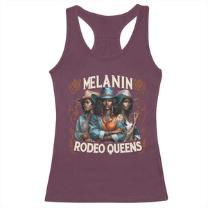Melanin Rodeo Queen Racerback Tank Top African American Melanin Black Cowgirl Swag TS11 Maroon Print Your Wear