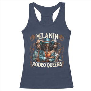 Melanin Rodeo Queen Racerback Tank Top African American Melanin Black Cowgirl Swag TS11 Navy Print Your Wear