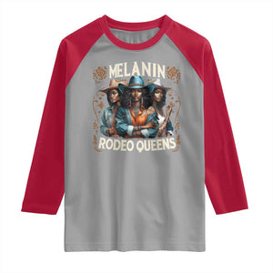 Melanin Rodeo Queen Raglan Shirt African American Melanin Black Cowgirl Swag TS11 Sport Gray Red Print Your Wear