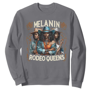 Melanin Rodeo Queen Sweatshirt African American Melanin Black Cowgirl Swag TS11 Charcoal Print Your Wear