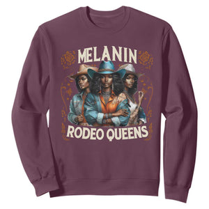 Melanin Rodeo Queen Sweatshirt African American Melanin Black Cowgirl Swag TS11 Maroon Print Your Wear