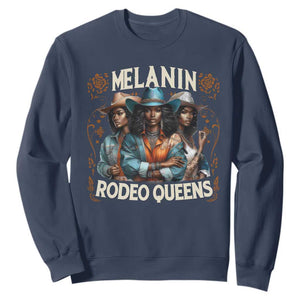 Melanin Rodeo Queen Sweatshirt African American Melanin Black Cowgirl Swag TS11 Navy Print Your Wear