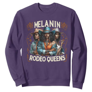 Melanin Rodeo Queen Sweatshirt African American Melanin Black Cowgirl Swag TS11 Purple Print Your Wear
