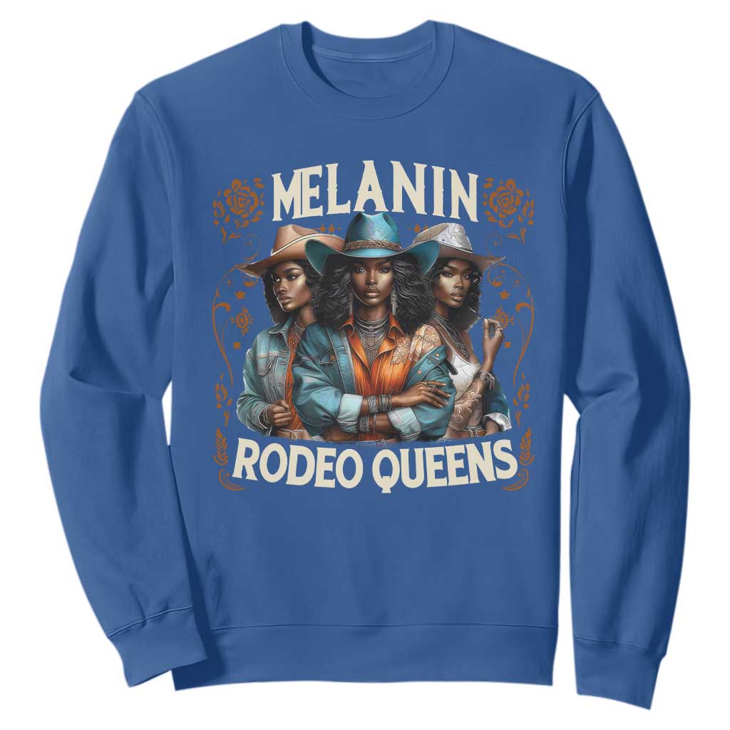Melanin Rodeo Queen Sweatshirt African American Melanin Black Cowgirl Swag TS11 Royal Blue Print Your Wear