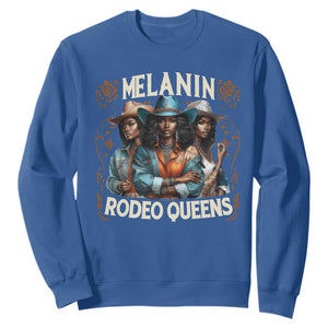 Melanin Rodeo Queen Sweatshirt African American Melanin Black Cowgirl Swag TS11 Royal Blue Print Your Wear