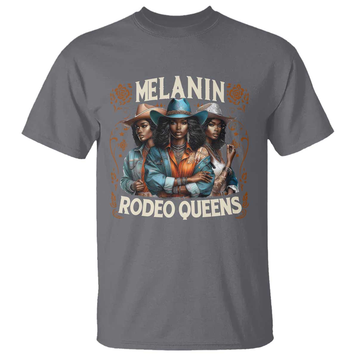 Melanin Rodeo Queen T Shirt African American Melanin Black Cowgirl Swag TS11 Charcoal Print Your Wear