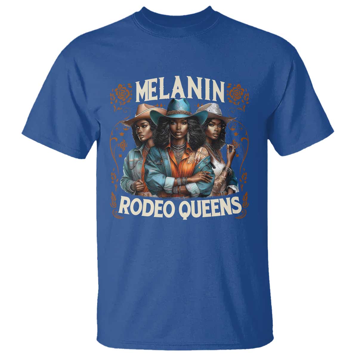 Melanin Rodeo Queen T Shirt African American Melanin Black Cowgirl Swag TS11 Royal Blue Print Your Wear