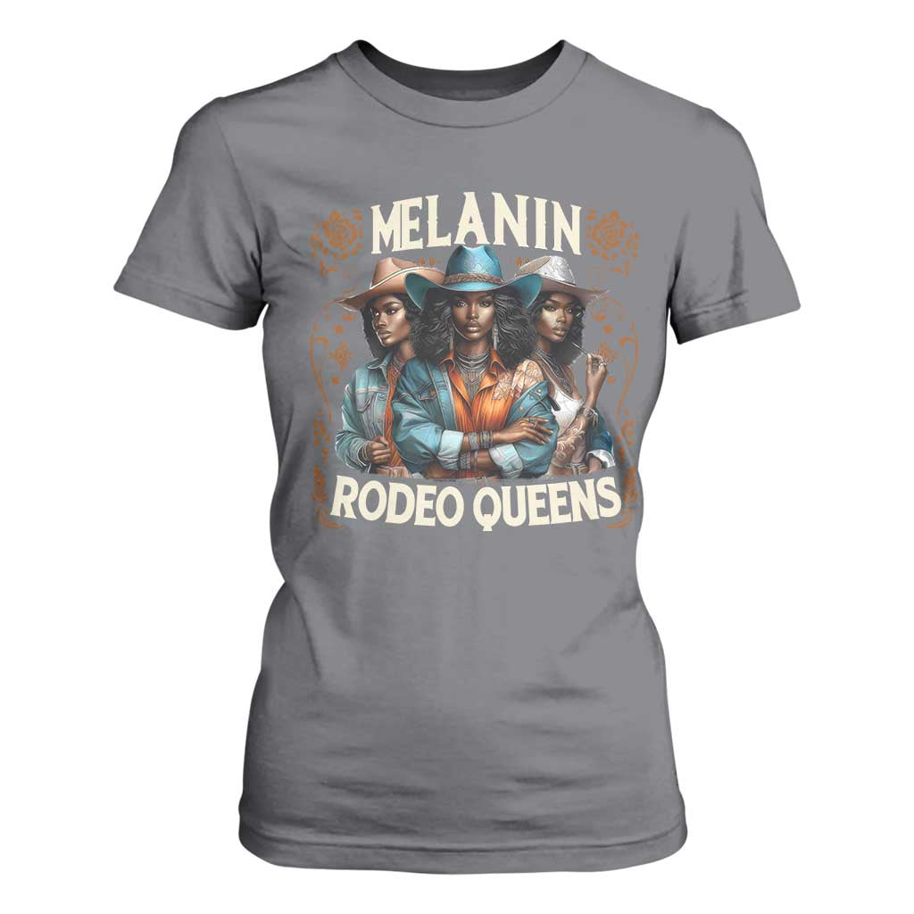 Melanin Rodeo Queen T Shirt For Women African American Melanin Black Cowgirl Swag TS11 Charcoal Print Your Wear