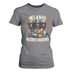 Melanin Rodeo Queen T Shirt For Women African American Melanin Black Cowgirl Swag TS11 Charcoal Print Your Wear