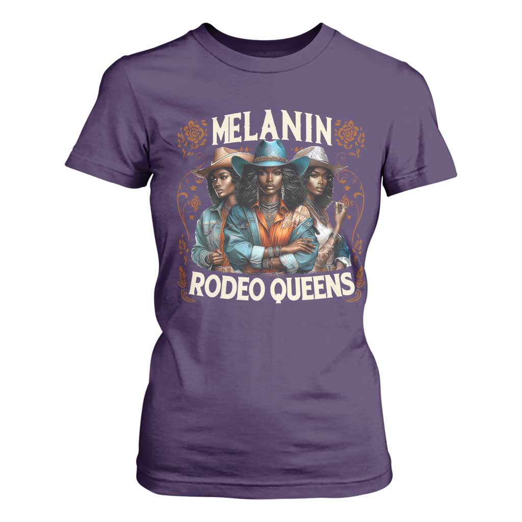 Melanin Rodeo Queen T Shirt For Women African American Melanin Black Cowgirl Swag TS11 Purple Print Your Wear