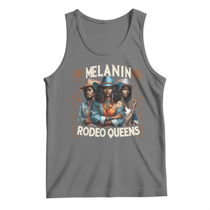 Melanin Rodeo Queen Tank Top African American Melanin Black Cowgirl Swag TS11 Black Heather Print Your Wear