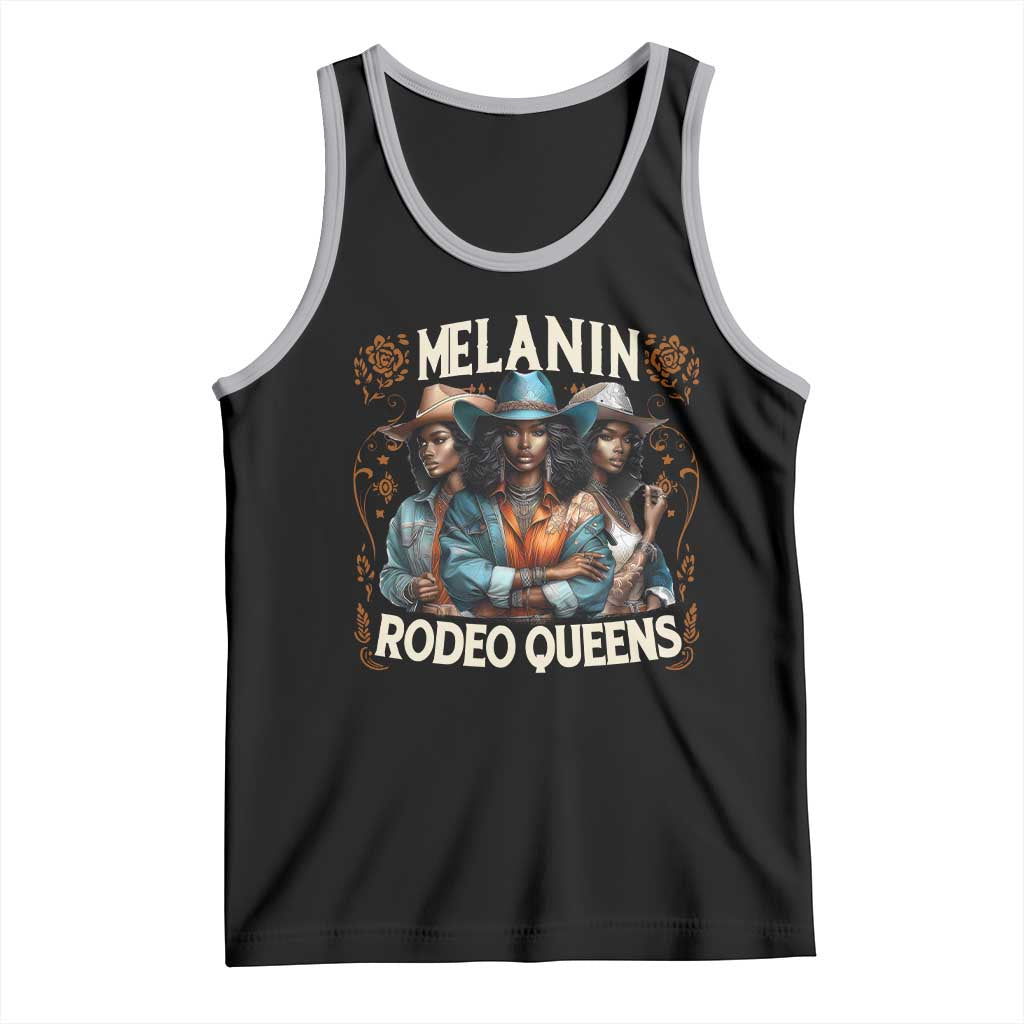Melanin Rodeo Queen Tank Top African American Melanin Black Cowgirl Swag TS11 Black Athletic Heather Print Your Wear