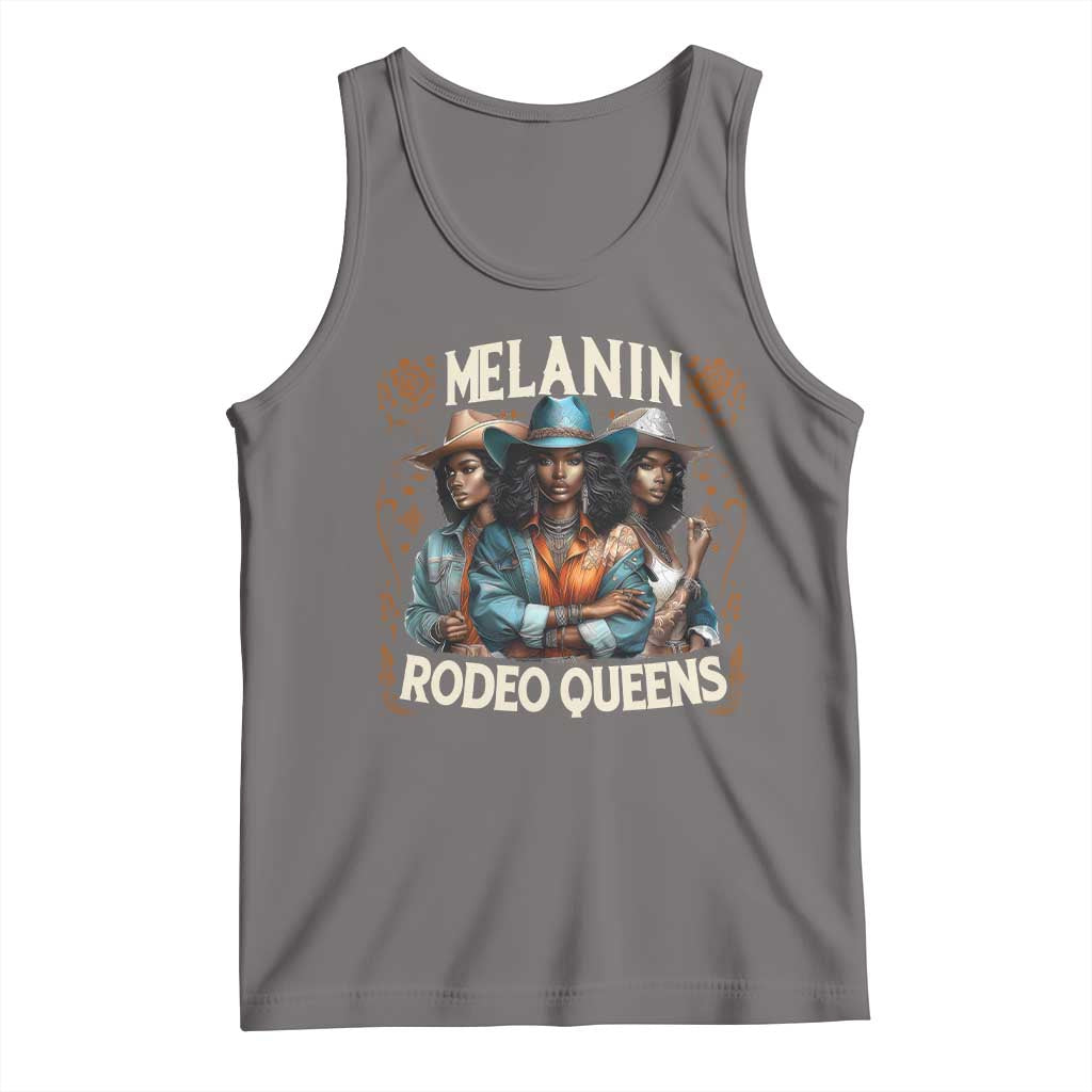 Melanin Rodeo Queen Tank Top African American Melanin Black Cowgirl Swag TS11 Deep Heather Print Your Wear