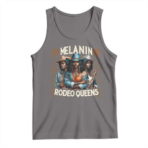 Melanin Rodeo Queen Tank Top African American Melanin Black Cowgirl Swag TS11 Deep Heather Print Your Wear