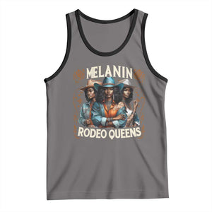Melanin Rodeo Queen Tank Top African American Melanin Black Cowgirl Swag TS11 Deep Heather Black Print Your Wear