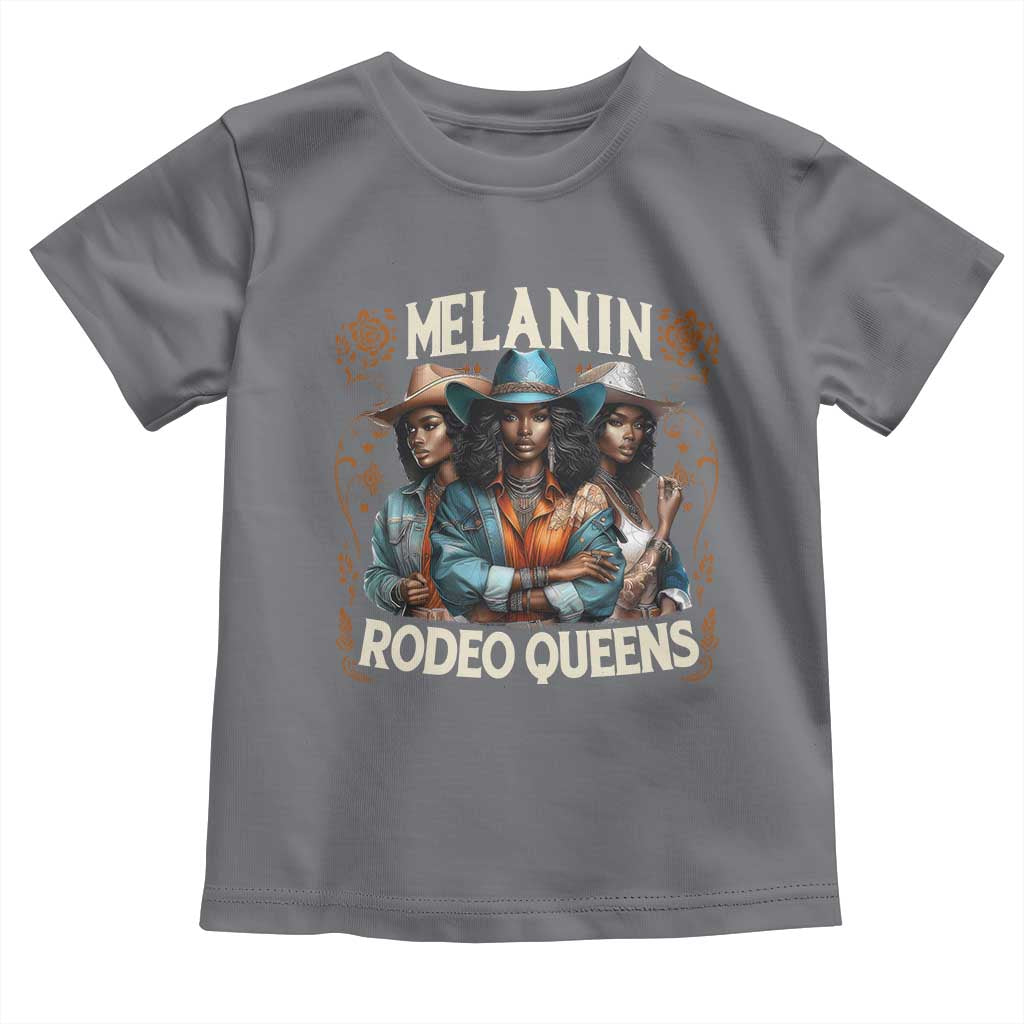 Melanin Rodeo Queen Toddler T Shirt African American Melanin Black Cowgirl Swag TS11 Charcoal Print Your Wear