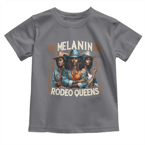 Melanin Rodeo Queen Toddler T Shirt African American Melanin Black Cowgirl Swag TS11 Charcoal Print Your Wear