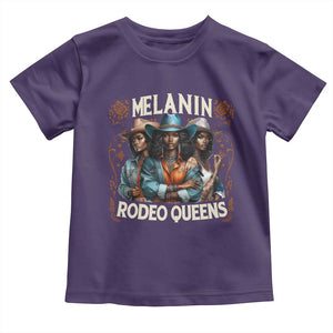 Melanin Rodeo Queen Toddler T Shirt African American Melanin Black Cowgirl Swag TS11 Purple Print Your Wear