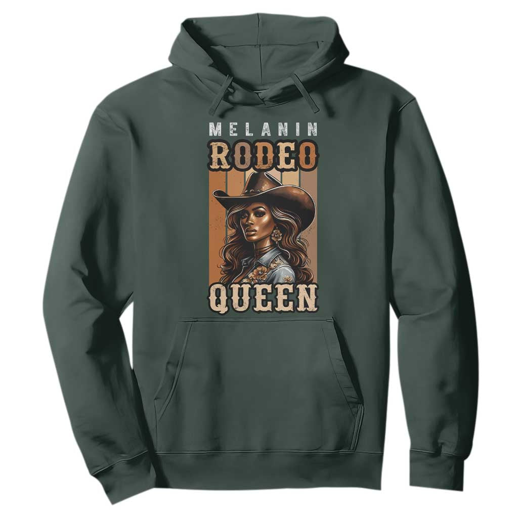 Melanin Rodeo Queen Hoodie African American Melanin Black Cowgirl TS11 Dark Forest Green Print Your Wear