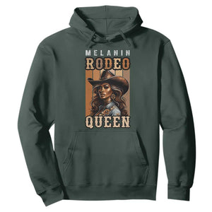 Melanin Rodeo Queen Hoodie African American Melanin Black Cowgirl TS11 Dark Forest Green Print Your Wear