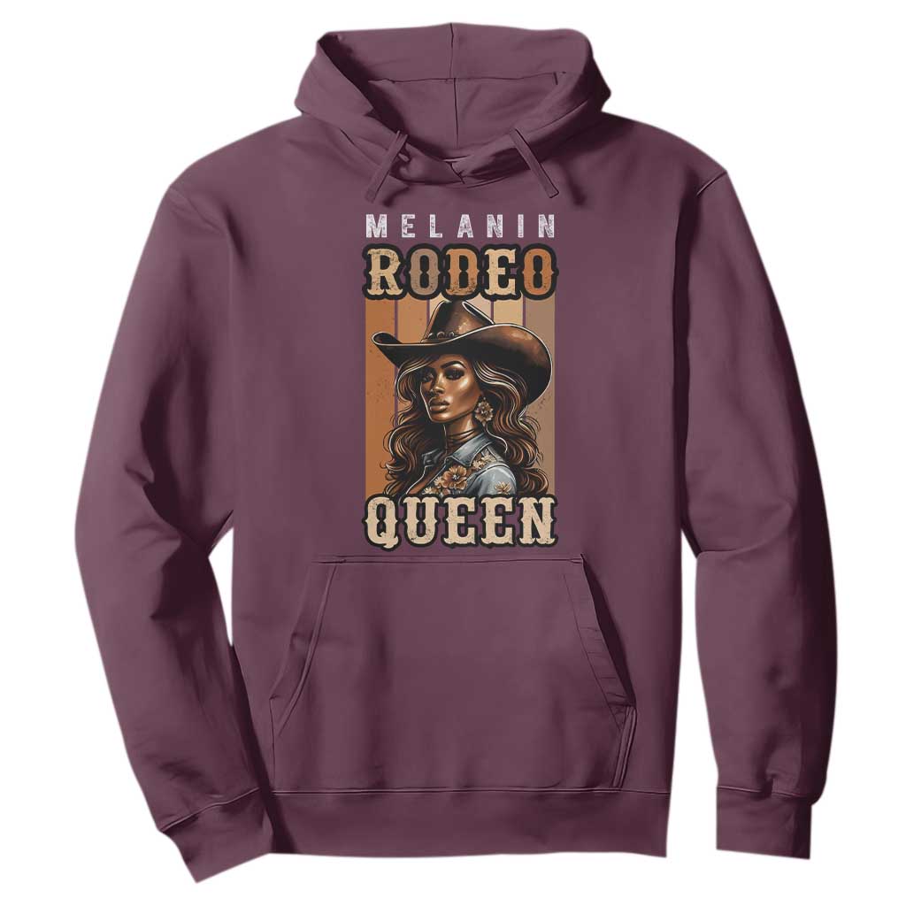 Melanin Rodeo Queen Hoodie African American Melanin Black Cowgirl TS11 Maroon Print Your Wear