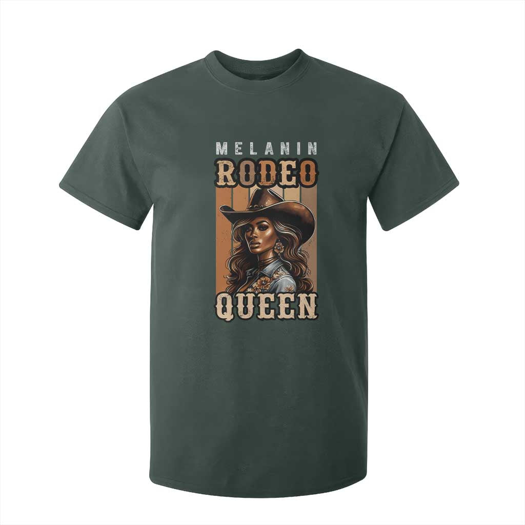 Melanin Rodeo Queen T Shirt For Kid African American Melanin Black Cowgirl TS11 Dark Forest Green Print Your Wear