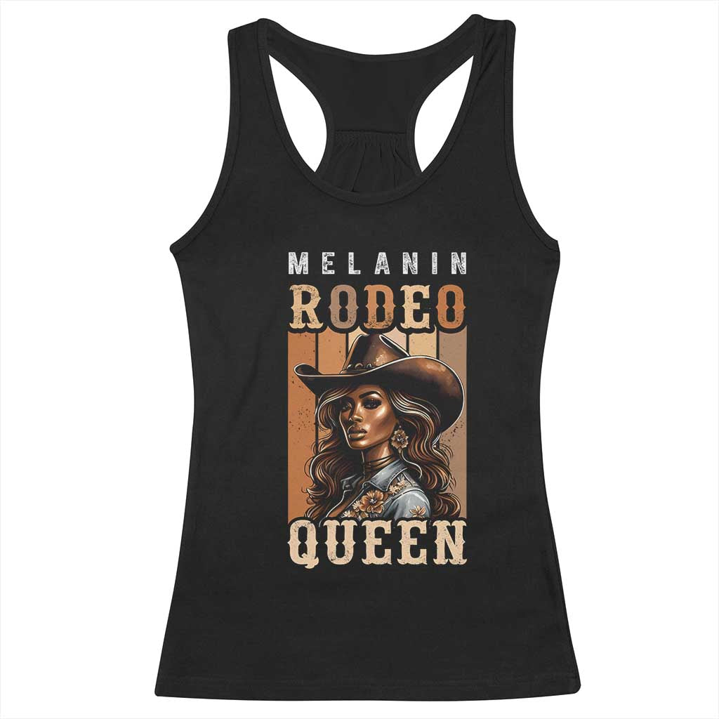 Melanin Rodeo Queen Racerback Tank Top African American Melanin Black Cowgirl TS11 Black Print Your Wear