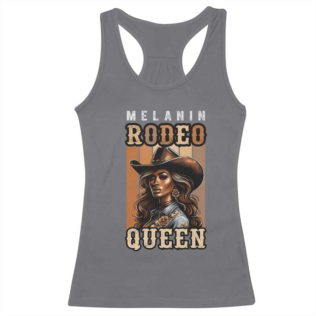 Melanin Rodeo Queen Racerback Tank Top African American Melanin Black Cowgirl TS11 Charcoal Print Your Wear