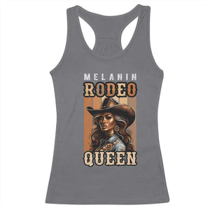 Melanin Rodeo Queen Racerback Tank Top African American Melanin Black Cowgirl TS11 Charcoal Print Your Wear