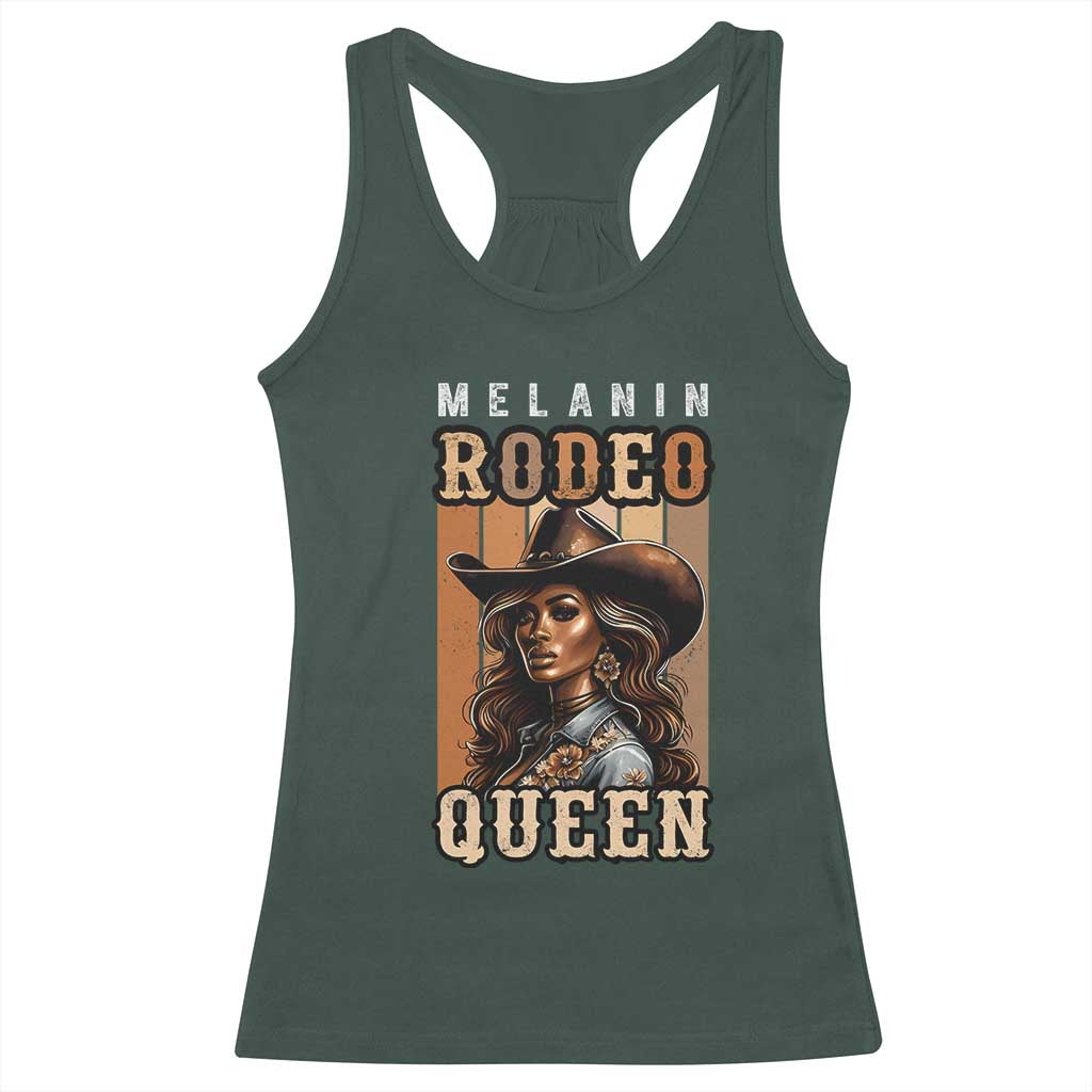 Melanin Rodeo Queen Racerback Tank Top African American Melanin Black Cowgirl TS11 Dark Forest Green Print Your Wear