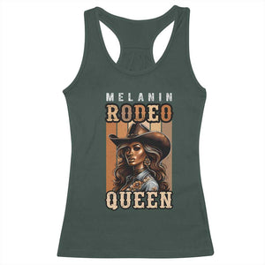 Melanin Rodeo Queen Racerback Tank Top African American Melanin Black Cowgirl TS11 Dark Forest Green Print Your Wear