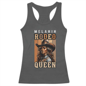 Melanin Rodeo Queen Racerback Tank Top African American Melanin Black Cowgirl TS11 Dark Heather Print Your Wear