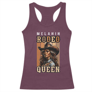 Melanin Rodeo Queen Racerback Tank Top African American Melanin Black Cowgirl TS11 Maroon Print Your Wear