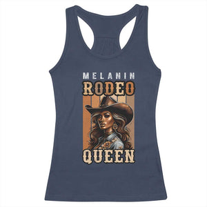 Melanin Rodeo Queen Racerback Tank Top African American Melanin Black Cowgirl TS11 Navy Print Your Wear