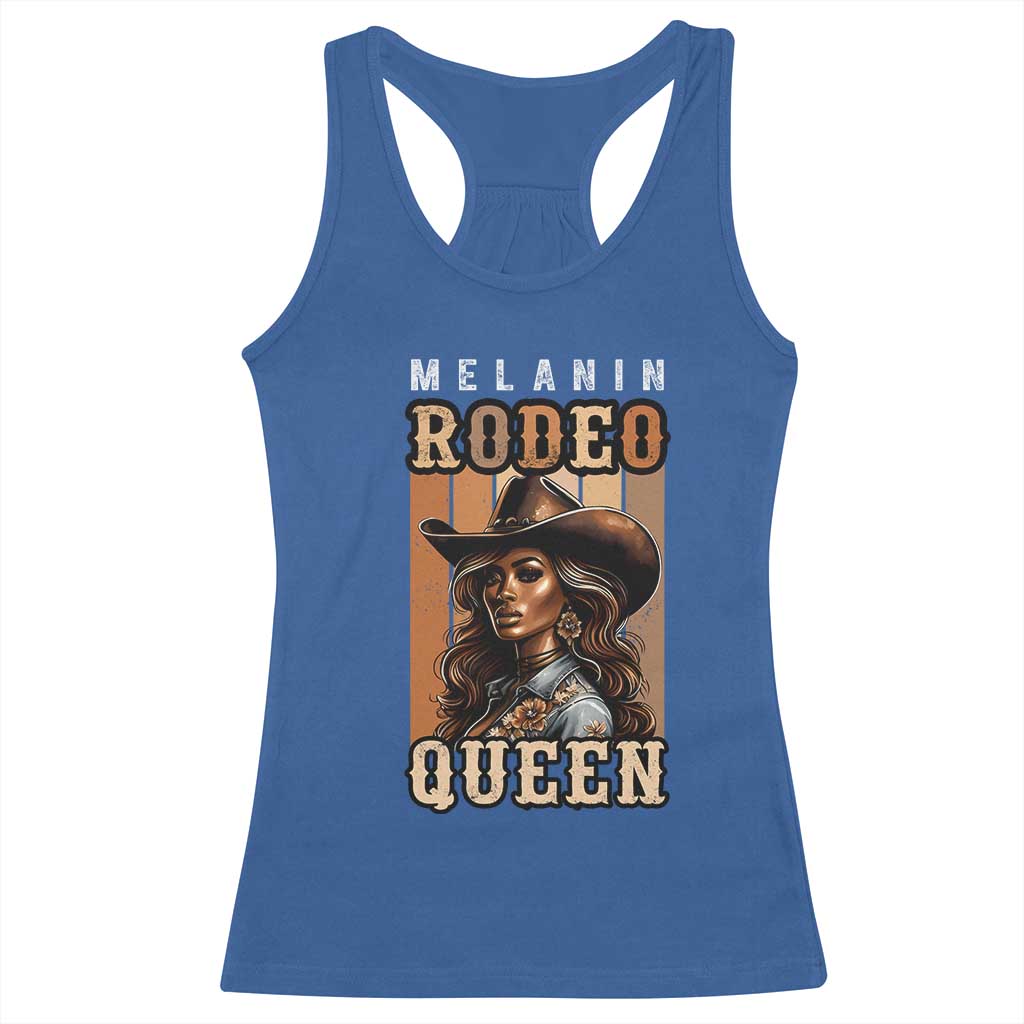 Melanin Rodeo Queen Racerback Tank Top African American Melanin Black Cowgirl TS11 Royal Blue Print Your Wear
