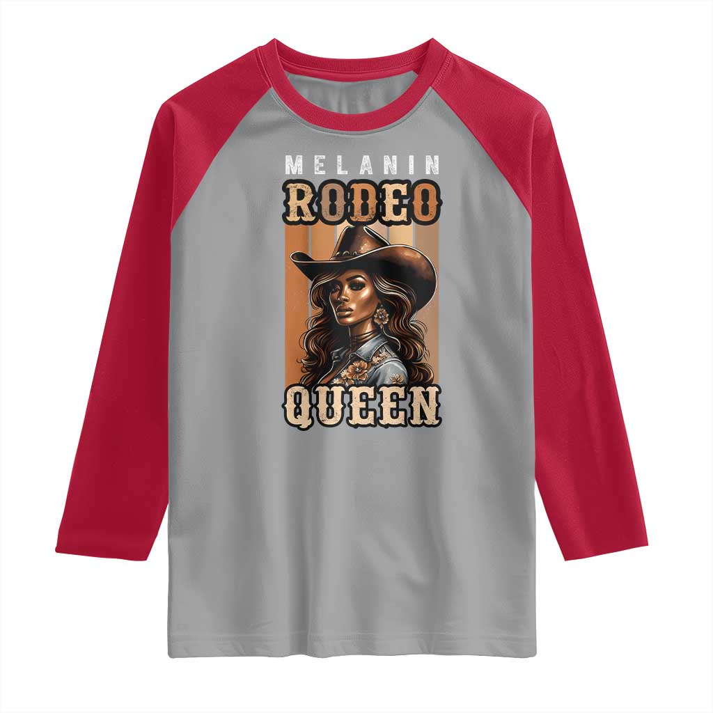 Melanin Rodeo Queen Raglan Shirt African American Melanin Black Cowgirl TS11 Sport Gray Red Print Your Wear