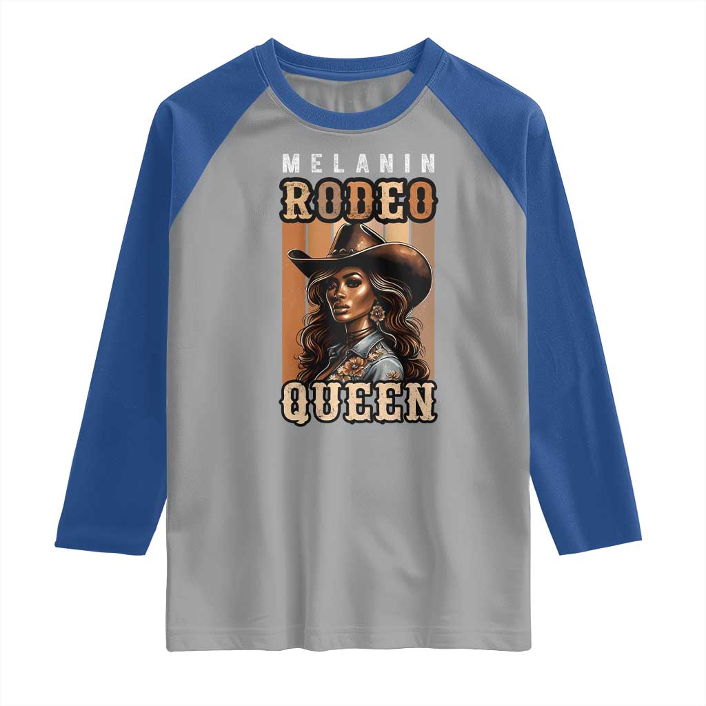 Melanin Rodeo Queen Raglan Shirt African American Melanin Black Cowgirl TS11 Sport Gray Royal Print Your Wear