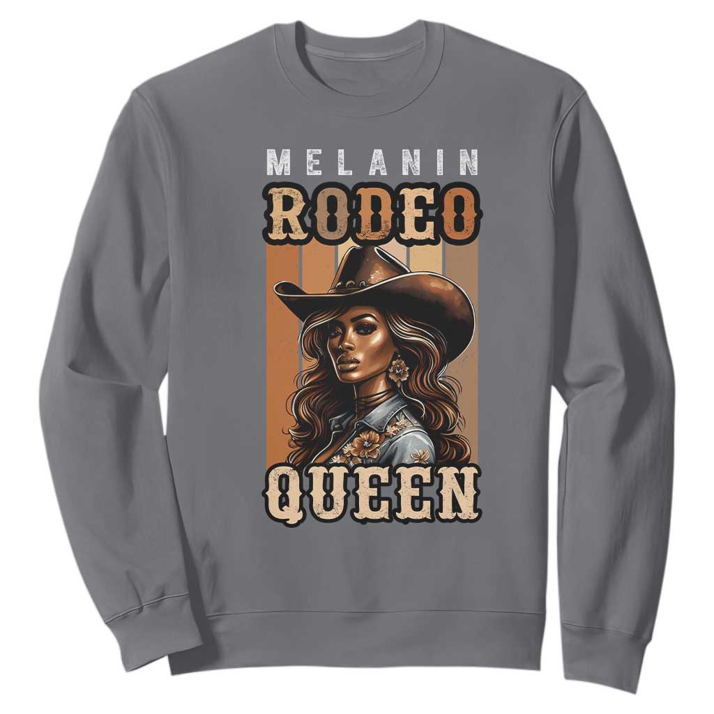 Melanin Rodeo Queen Sweatshirt African American Melanin Black Cowgirl TS11 Charcoal Print Your Wear