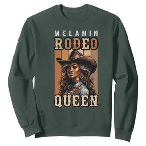 Melanin Rodeo Queen Sweatshirt African American Melanin Black Cowgirl TS11 Dark Forest Green Print Your Wear